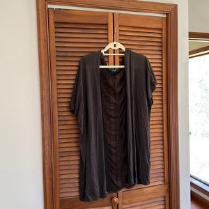 Alice and Olivia open tunic cardigan with silk panel in the back